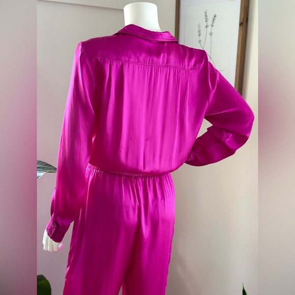 Amanda Uprichard Felix Jumpsuit Revolve 100% Silk Pink Size Medium - Picture 7 of 8